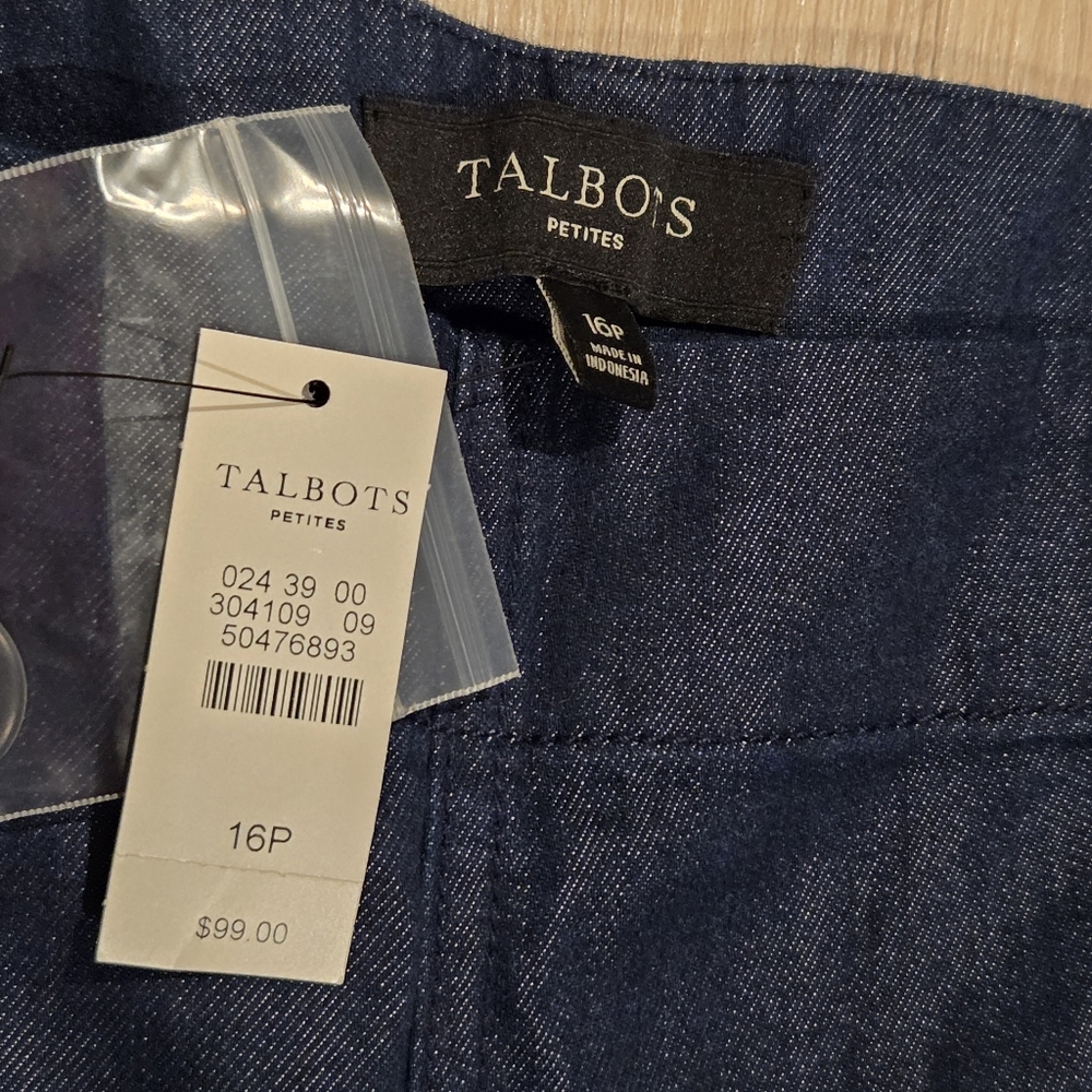 Talbots 16P Blue Sailor Crop Wide Leg - Picture 5 of 5